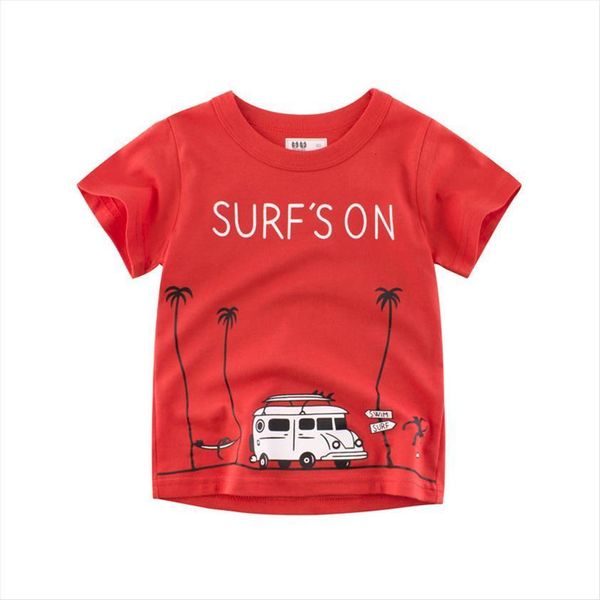 

us newborn kid boy 1t 10t summer short sleeve t shirt pure cotton cartoon car print, Blue