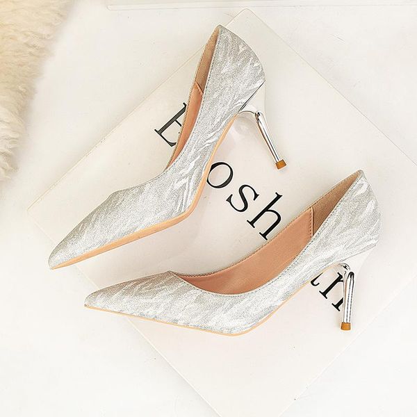

dress shoes spring autumn women pumps luxury bling high heels bridal party wedding pointed toe gold silver stiletto ladies, Black