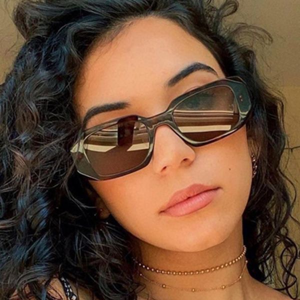 

sunglasses vintage unique rectangle women 2021 fashion summer shades big white glasses square brand sun eyewear uv40, White;black