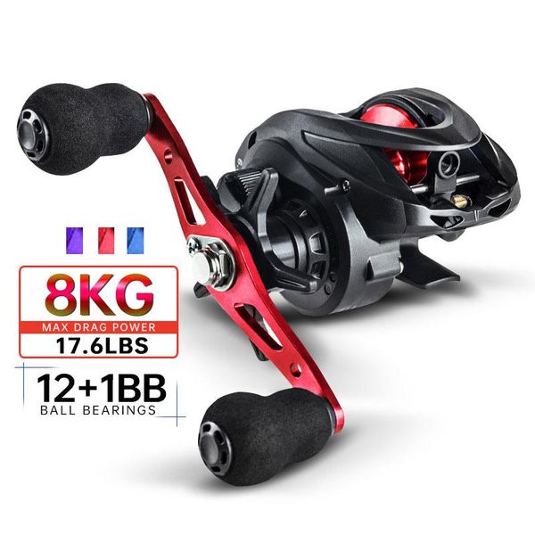 

baitcasting reels 12+1bb baitcast fishing 8kg/17.64lbs max drag 6.3:1 gear ratio freshwater saltwater casting