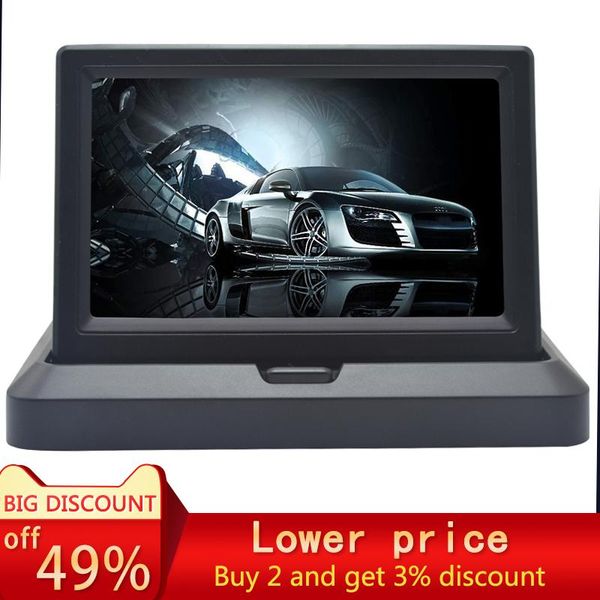 

car rear view cameras& parking sensors folding display hd video lot tft lcd screen 4.3 or 5 inches display, with camera