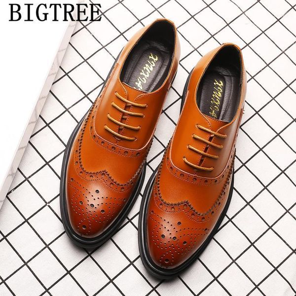 

dress shoes brogue men classic mens wingtip brnad coiffeur formal genuine leather sapato social masculino couro bona11, Black