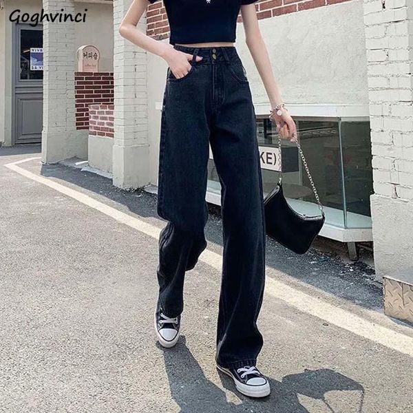 

women's jeans summer vintage high waist women slim mopping denim straight bottoms stylish ulzzang leisure all-match wide-leg trousers, Blue