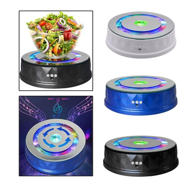 

jewelry pouches, bags plastic electric display stand colorful lights turntable watch digital products usb charging holder, Pink;blue