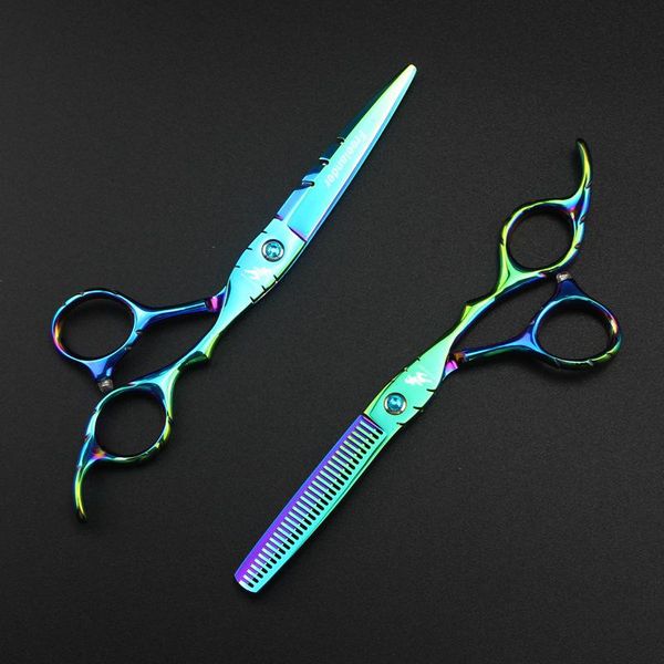 

hair scissors 6 inch green salon barber hairdressing shears professional slide cut