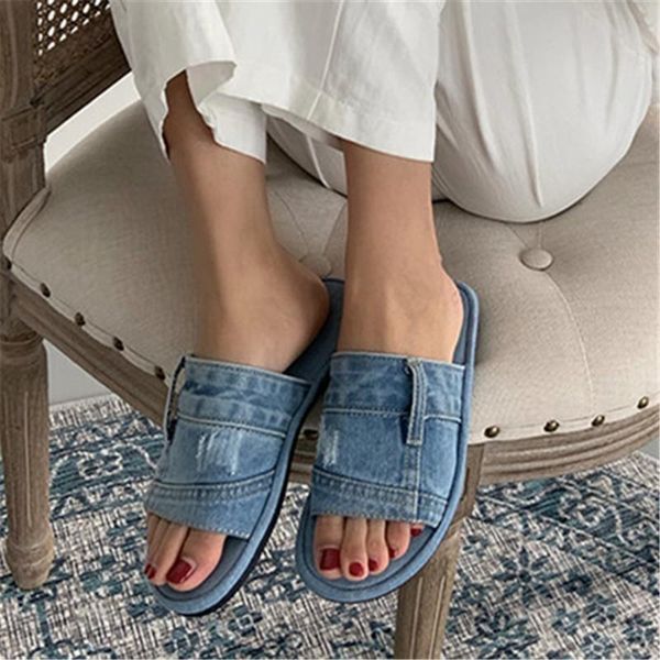 

slippers canvas shoes women 2021 summer for female, Black