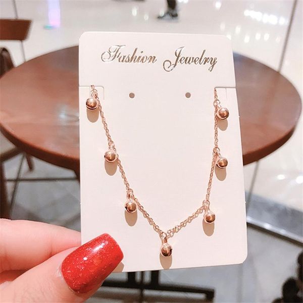 

anklets tassel six bells fashion anklet wild trendy women's titanium steel foot jewelry stainless ring wholesale, Red;blue