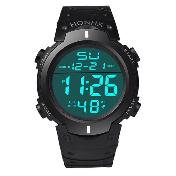 

wristwatches 2021 men sport watch electronic fashion waterproof boy lcd digital satch date rubber wrist, Slivery;brown