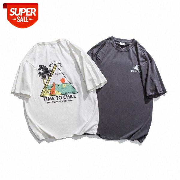 

mansclot beach print round neck short sleeve t-shirt male half couple #vq38, White;black