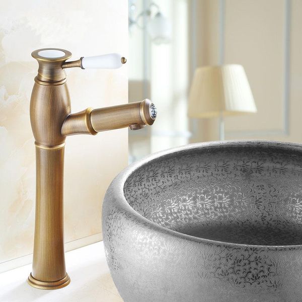

bathroom sink faucets copper stretch bibcock style kitchen basin faucet vintage, antique brass wash mixer tap and cold
