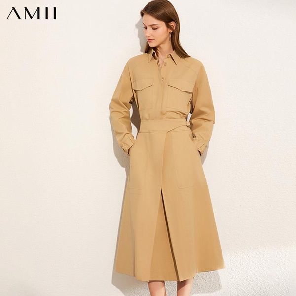 

women's tracksuits amii minimalism spring autumn suits for women causal solid loose cotton shirt high waist aline female skirt 12021212, Gray