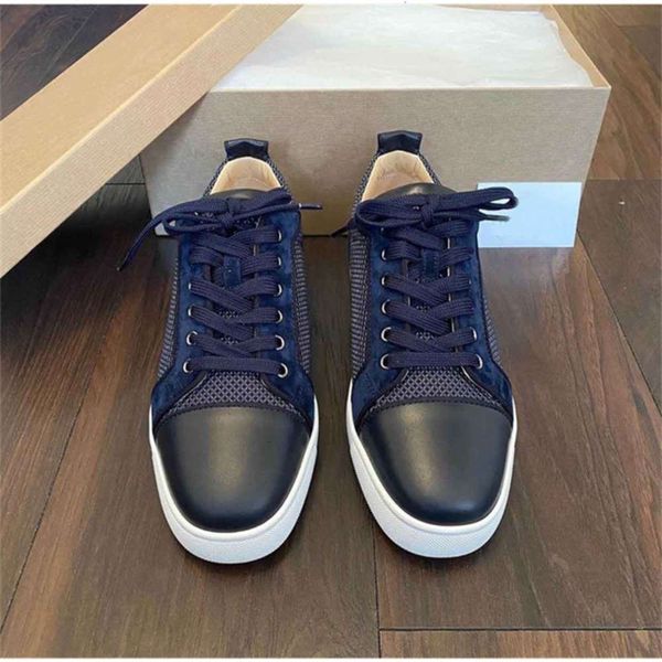 

s blue calfskin leather orlato casual junior low red bottom sneakers shoes for women,men skateboard perfect gift,box br tingfengf, Black