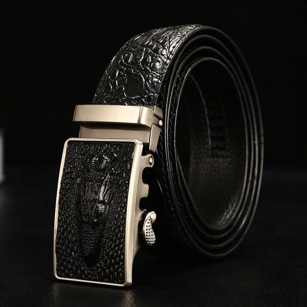 

btlt for men genuine leather automatic buckle waistband business belt male girdle boy jeans belts, Black;brown