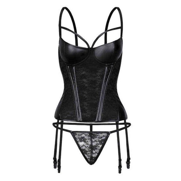 

waist tummy shaper lingerie lace pu stitched women's garter girdle underwear
