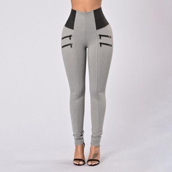 

yoga outfit fashion women workout zipper tight casual sports leggings stripes high waist lelastic fitness pants