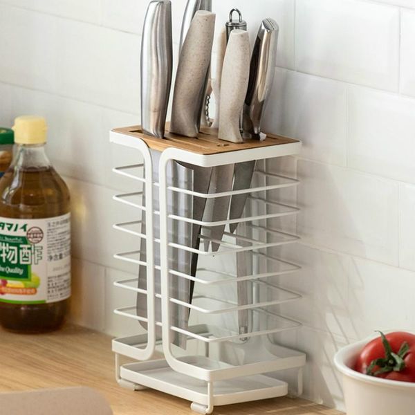

bathroom shelves household kitchen supplies desk punch multi-function vegetable cutter storage rack knife holder wj022115