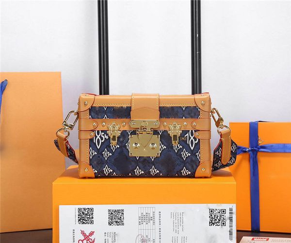 

designer luxury petite malle since 1854 capucines malle handbag trims mini trunk crossbody bag size:20 x 12.5 x 5cm