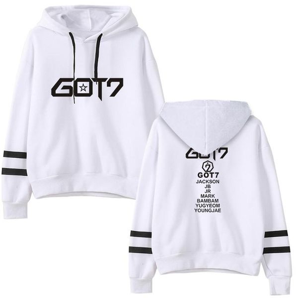 

women's hoodies & sweatshirts fashion kpop got7 hooded sweatshirt women 2021 hoodie print ladies long sleeve pullover street casual wea, Black