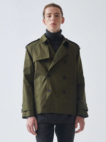 

men double breasted belted detail jacket y0fb#, Black;brown