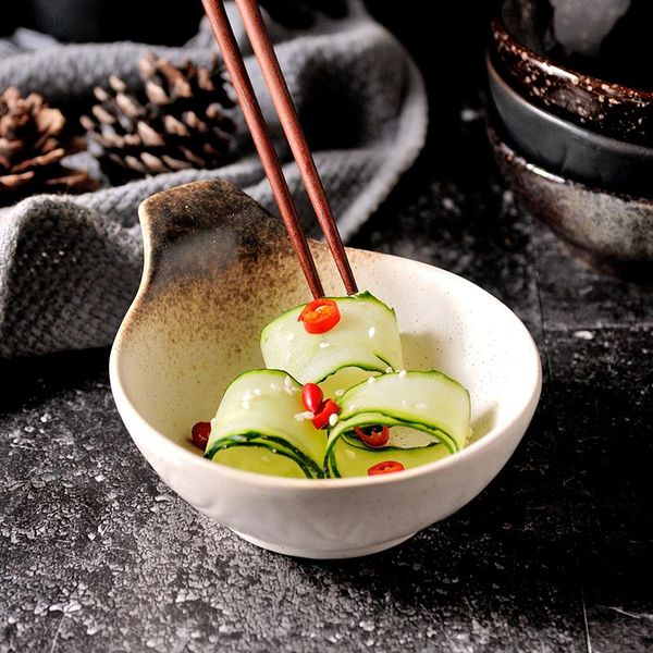 

bowls 4.5 inch japanese-style ceramic handle bowl household snack dish dipping sauce table decoration sushi