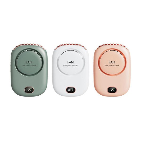 

electric fans mini portable neck fan usb rechargeable bladeless ventilador hanging handheld silent digital display small cooling