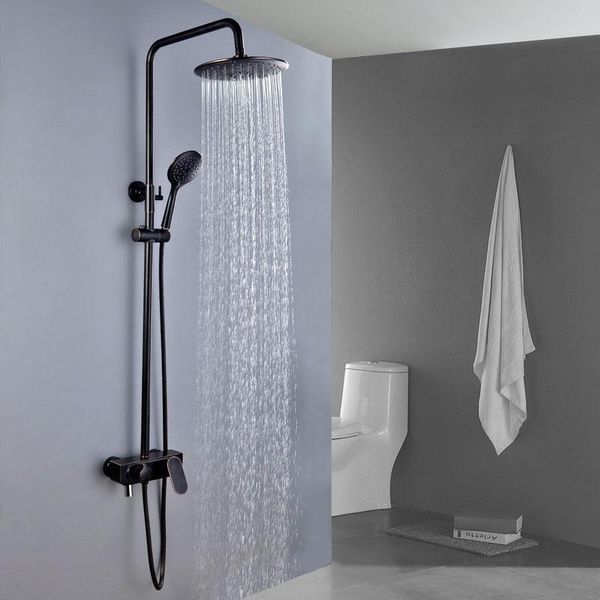 

bathroom shower sets black from the faucet and cold mixer chrome laton system waterfall