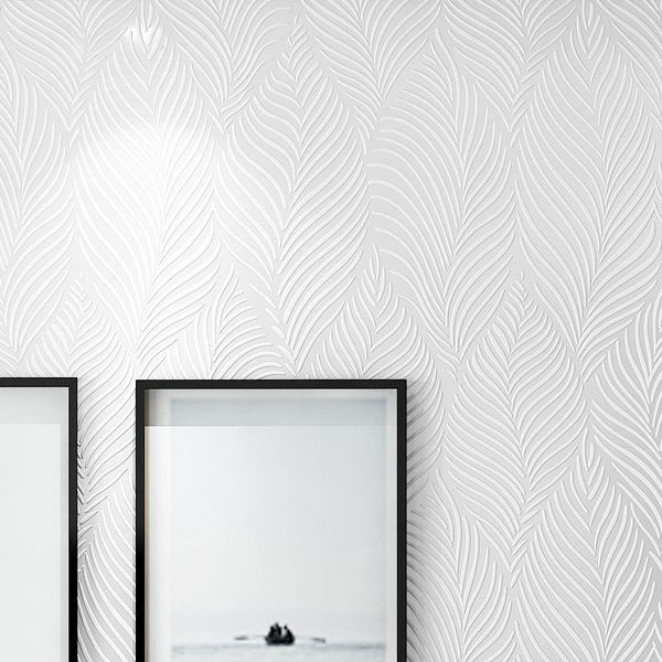 

wallpapers modern classy white feather wall paper 3d embossed solid colors non woven papers nordic home decor murals gm031