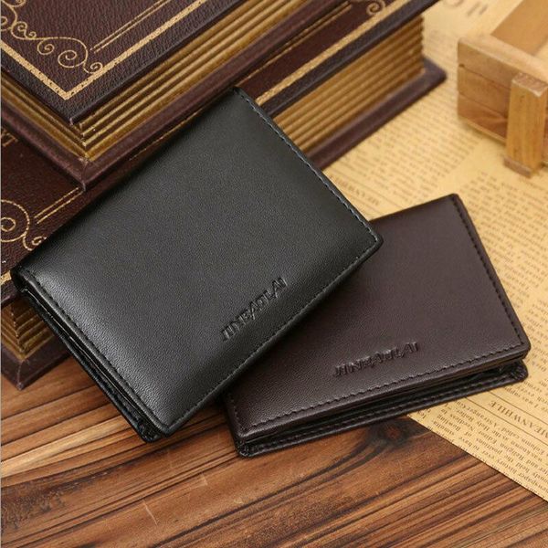 

wallets small men's business fashion pu leather bifold purse short portable black handbag for men bank card holder pack, Red;black