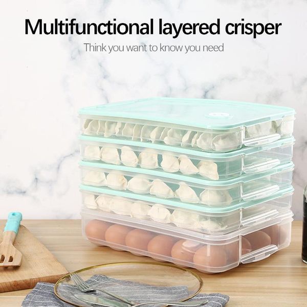 

storage bottles & jars single layer refrigerator box, airtight container for , dumplings, eggs, fish, plastic cereal dispenser