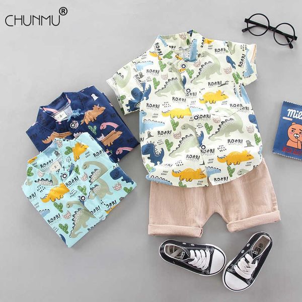 

summer boys kids clothes fashion print outfits children boys clothing t-shirt + shorts infant boys casual set x0902, White