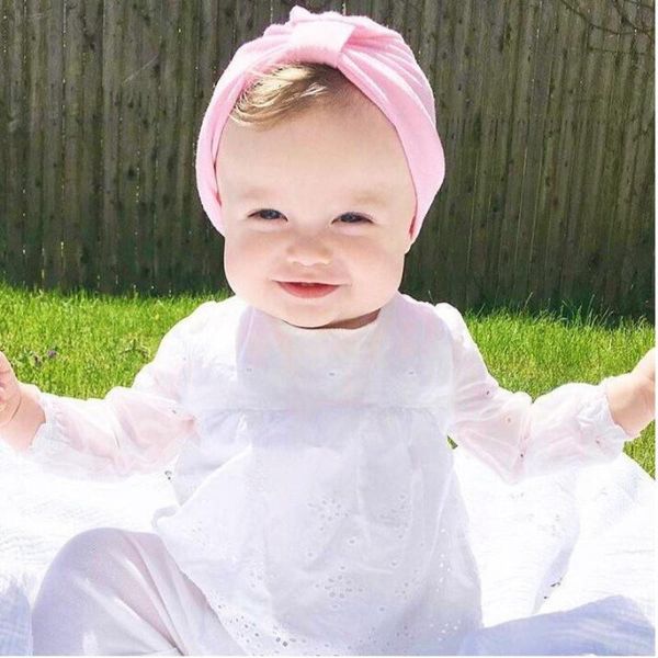 

hair accessories ajlonger designed cute baby hat cotton soft turban knot girl summer bohemian style kids born cap, Slivery;white