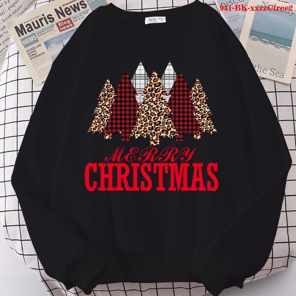 

men's hoodies & sweatshirts merry christmas lettering print tree funny graphic sweatshirt hoodie long sleeve clothes harajuku, Black