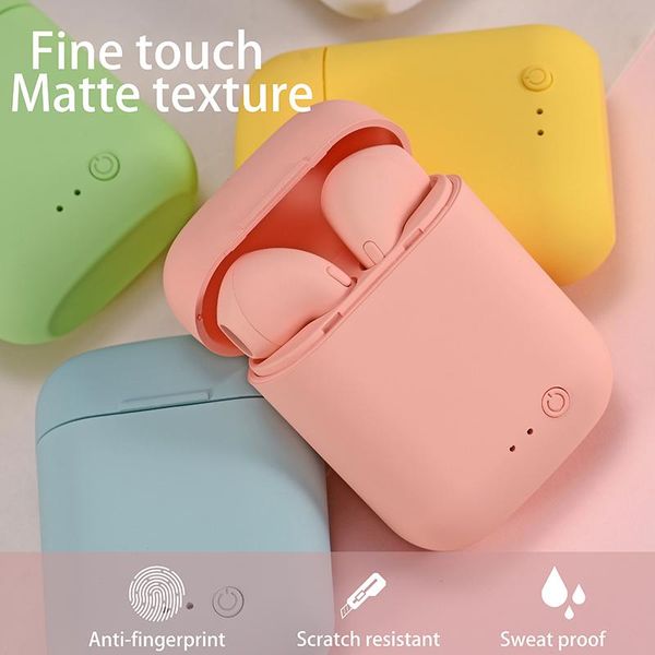 

headphones & earphones mini-2 tws bluetooth 5.0 earphone matte macaron earbuds with mic charging box headset wireless