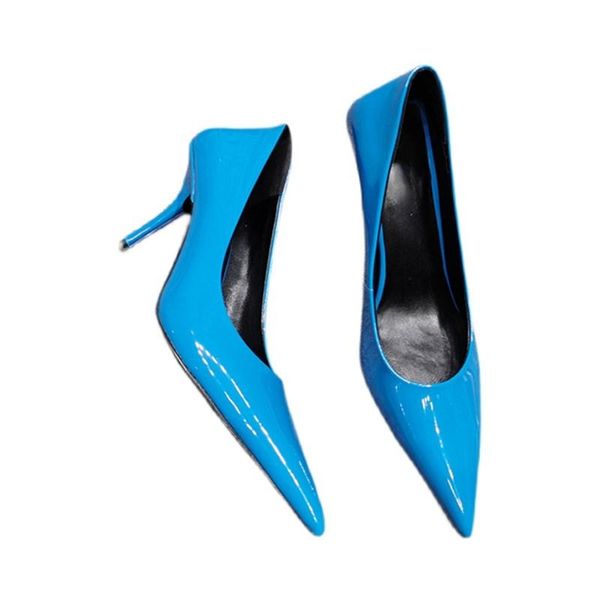 

dress shoes fashion blue pointed toe stiletto high heels chic night club runway party concise design solid color women pumps, Black