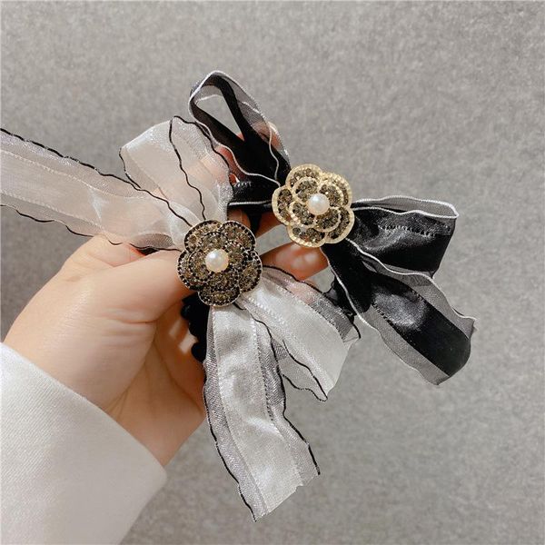 

fashion white black flower knot ribbon headbands etrendy hair accessories jewelry for women lady clips & barrettes, Golden;silver