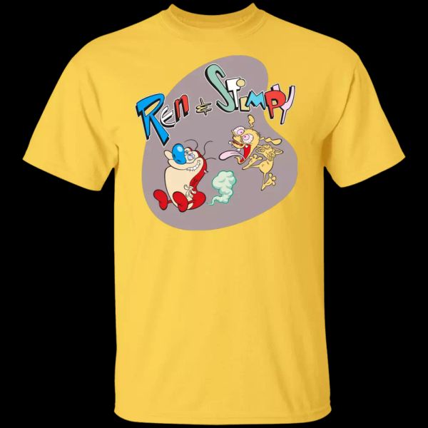 

Ren & Stimpy, Retro, Cartoon, Funny, Fart, G500 5.3 oz. T-Shirt, White;black