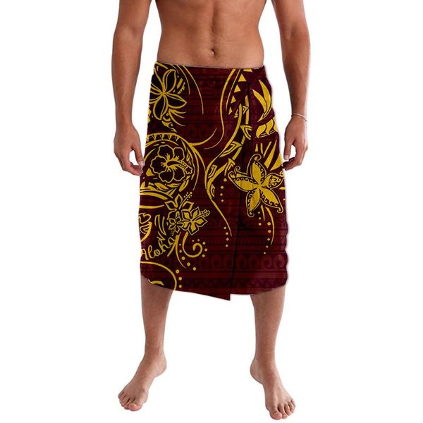 

ethnic clothing customized on demand ie faitaga fashion cozy samoa tribal retro style hd print aboriginal party half skirt, Red