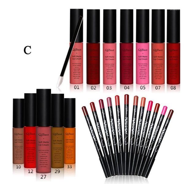

colorful lip gloss glaze liner waterproof non-stick makeup lipstick1