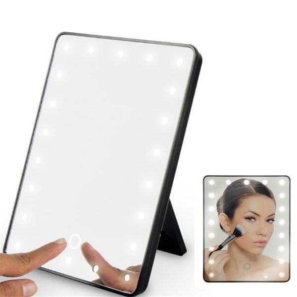 

mirrors dual use foldable led cosmetic mirror touch screen dimmer switch usb deskbathroom 180 degree rotating portable