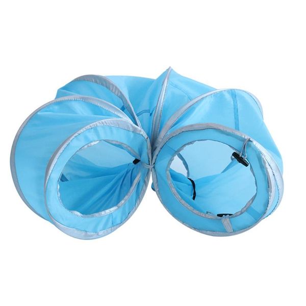 

cat toys collapsible straight channel lnteractive funny pet tunnel toy foldable polyester with bell ball