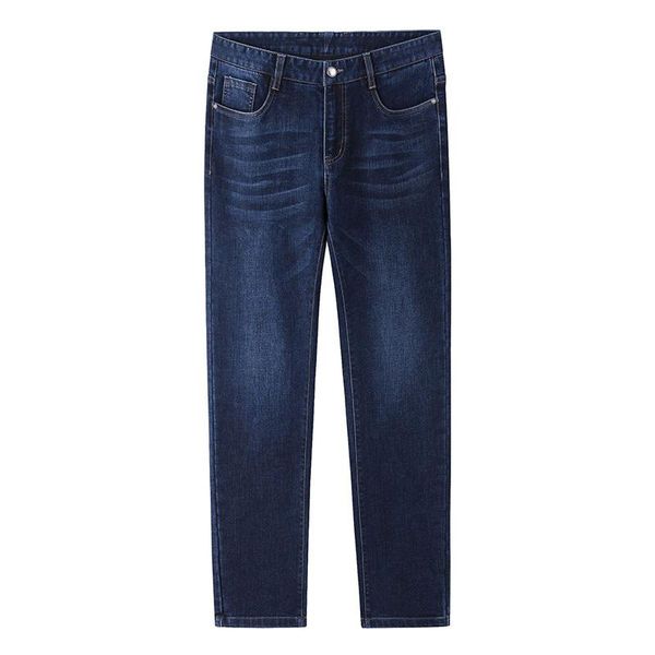 

men's jeans stretch fall straight loose business casual trousers, Blue