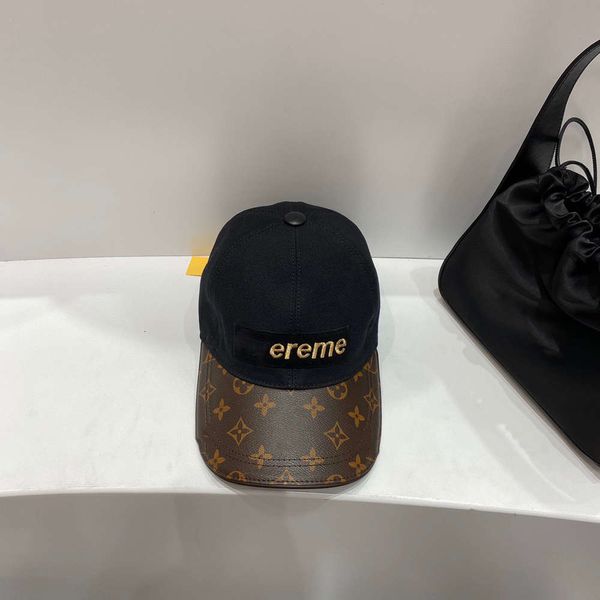 

new high-version presbyopia patch leather baseball cap canvas embroidery men and women sunshade versatile street outdoor fashion, Blue;gray