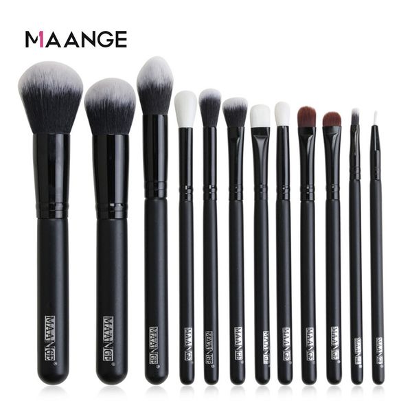 

maange 12 pcs makeup brush set beauty tools eye shadow eyebrow soft loose powder brushes kits