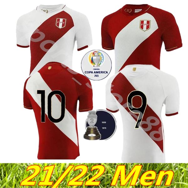 

peru carrillo soccer jerseys 2021 22 copa america perÃº home away maillots foot lapadula cueva abram football shirts kit, Black