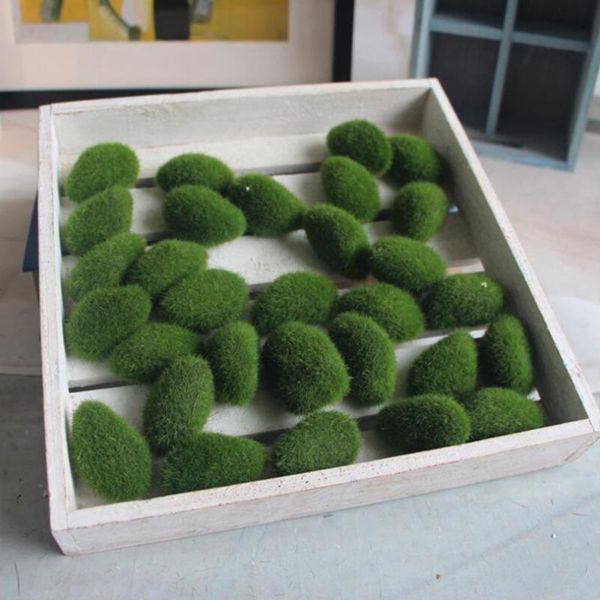 

decorative flowers & wreaths 5/8/10/12pcs pack artificial moss foam stones green grass plant home garden decoration diy stone creative craft