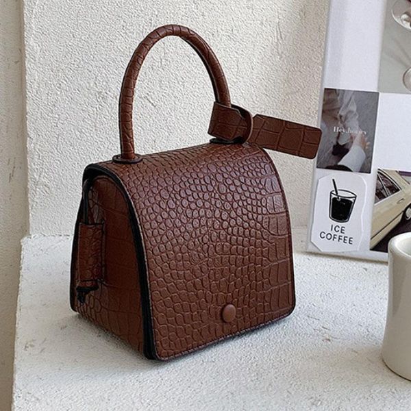 

evening bags alligator pattern pu leather shoulder handbag for women messenger bag shaped square box single