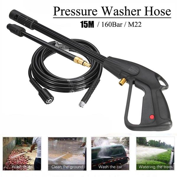 

car washer high pressure spray g-un,m22 water cleaning tool with 15m hose for cleaner watering lawn garden
