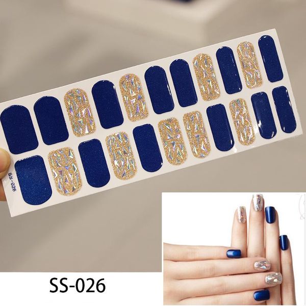 

lamemoria 22tips nail art adhesive sticker diy manicure snowflake shiny sequins polish strips wraps accessories wholesale stickers & decals, Black