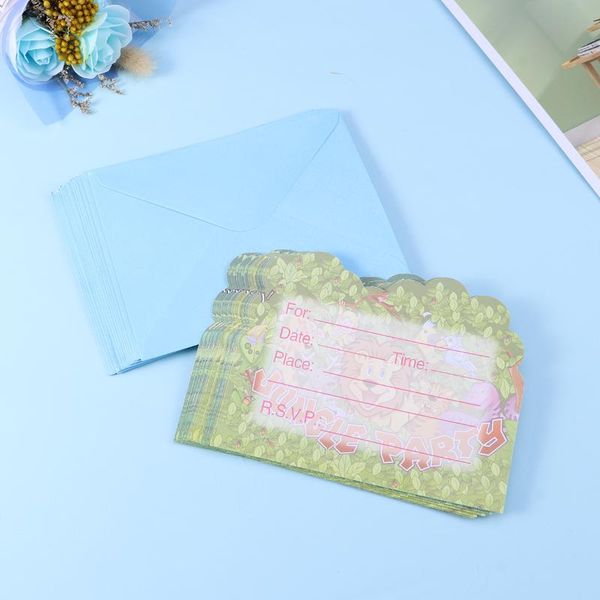 

greeting cards 18pcs cartoon jungle theme invitation animals pattern party supplies for kids children
