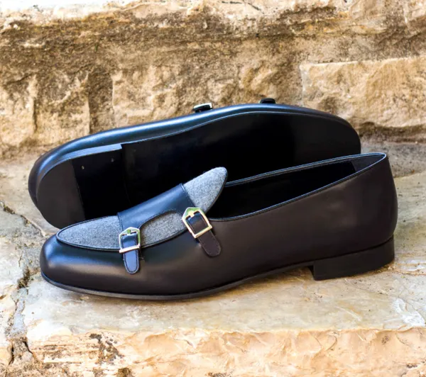 

Newest Men Dress Shoes High Qualtiy Slip-on Monk Strap Shoes Male British Style Classic Casual Fashion Zapatos De Hombre AG007, Black